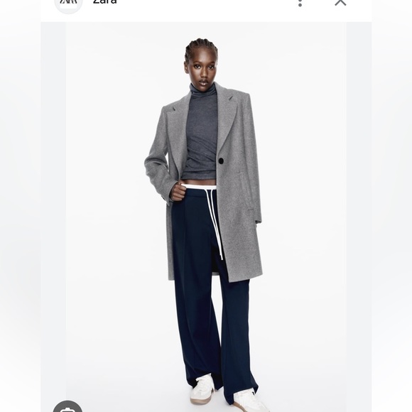 Zara felt texture coat. Gray size medium. New. - Picture 3 of 4